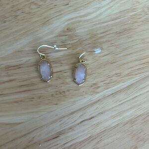 Kendra Scott Small Pink and Gold Dangle Earrings